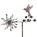 Wind Spinners Iron Hummingbird Metal Windmill Wind Sculpture for Outdoor Lawn Yard Patio Garden Ornaments