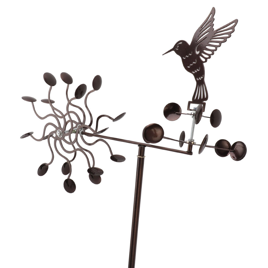 Wind Spinners Iron Hummingbird Metal Windmill Wind Sculpture for Outdoor Lawn Yard Patio Garden Ornaments