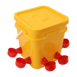 Automatic Chicken Waterer Cup with 12L Handheld Barrel Poultry Drinking Equipemnt for Goose Duck Bucket + Red Bird Bowl + Black Screws