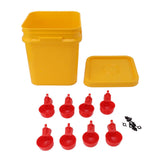 Automatic Chicken Waterer Cup with 12L Handheld Barrel Poultry Drinking Equipemnt for Goose Duck Bucket + Red Bird Bowl + Black Screws - Extra Image