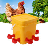 Automatic Chicken Waterer Cup with 12L Handheld Barrel Poultry Drinking Equipemnt for Goose Duck Bucket + Red Bird Bowl + Black Screws - Extra Image