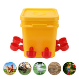 Automatic Chicken Waterer Cup with 12L Handheld Barrel Poultry Drinking Equipemnt for Goose Duck Bucket + Red Bird Bowl + Black Screws - Extra Image