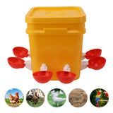 Automatic Chicken Waterer Cup with 12L Handheld Barrel Poultry Drinking Equipemnt for Goose Duck Bucket + Big Red Bowl + Black Screws - Extra Image