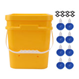 Automatic Chicken Waterer Cup with 12L Handheld Barrel Poultry Drinking Equipemnt for Goose Duck Bucket + Big Blue Bowl + Black Screws