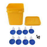 Automatic Chicken Waterer Cup with 12L Handheld Barrel Poultry Drinking Equipemnt for Goose Duck Bucket + Big Blue Bowl + Black Screws