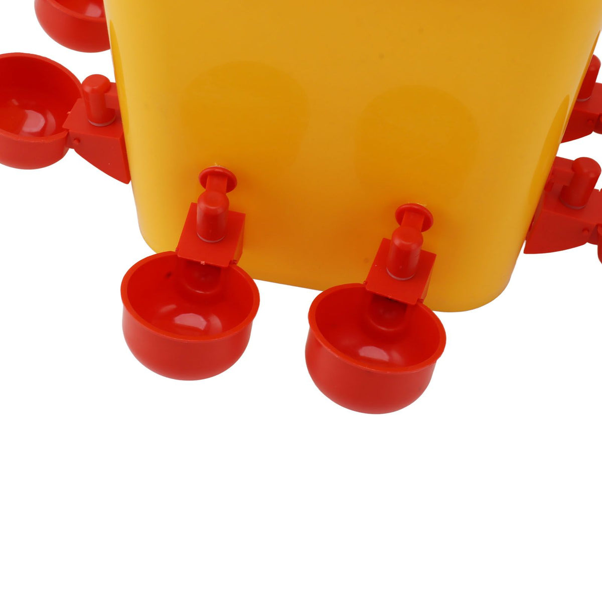 Automatic Chicken Waterer Cup with 12L Handheld Barrel Poultry Drinking Equipemnt for Goose Duck Bucket + Conjoined Red Bird Bowl+ Black Screws