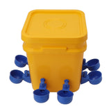 Automatic Chicken Waterer Cup with 12L Handheld Barrel Poultry Drinking Equipemnt for Goose Duck Bucket + Blue Bird Bowl + Black Screws