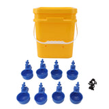 Automatic Chicken Waterer Cup with 12L Handheld Barrel Poultry Drinking Equipemnt for Goose Duck Bucket + Blue Bird Bowl + Black Screws - Extra Image