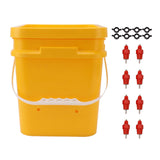 Automatic Chicken Waterer Cup with 12L Handheld Barrel Poultry Drinking Equipemnt for Goose Duck Bucket + Butt Red Head