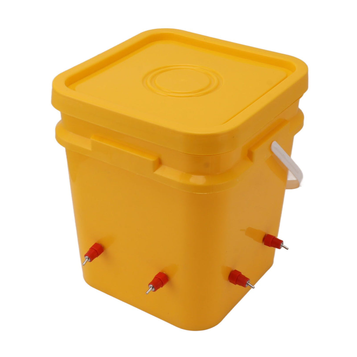 Automatic Chicken Waterer Cup with 12L Handheld Barrel Poultry Drinking Equipemnt for Goose Duck Bucket + Butt Red Head