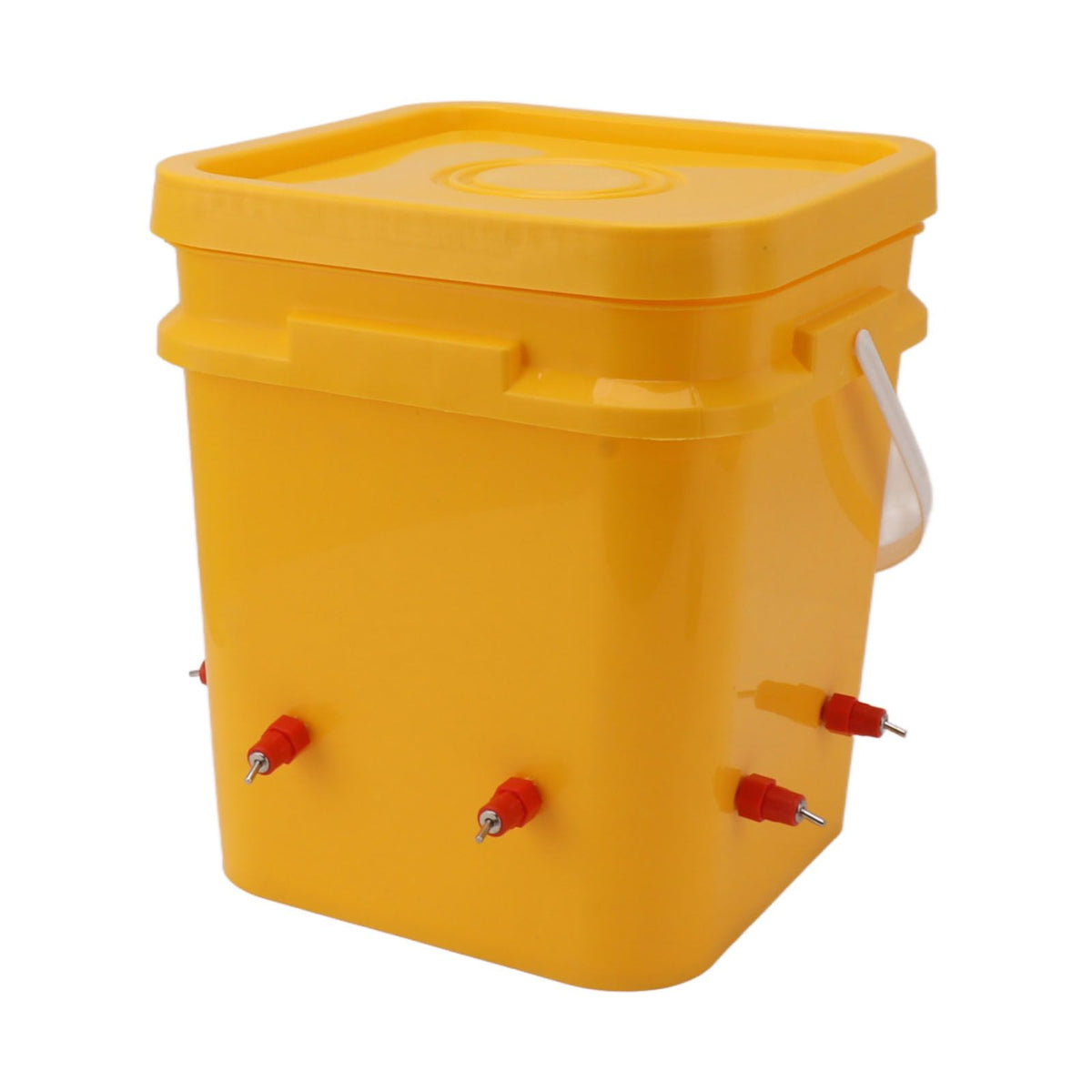 Automatic Chicken Waterer Cup with 12L Handheld Barrel Poultry Drinking Equipemnt for Goose Duck Bucket + Butt Red Head