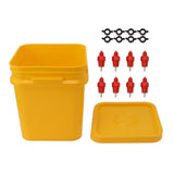 Automatic Chicken Waterer Cup with 12L Handheld Barrel Poultry Drinking Equipemnt for Goose Duck Bucket + Butt Red Head