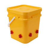 Automatic Chicken Waterer Cup with 12L Handheld Barrel Poultry Drinking Equipemnt for Goose Duck Bucket + Four Corner Drinker + Black Screws - Side View