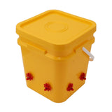 Automatic Chicken Waterer Cup with 12L Handheld Barrel Poultry Drinking Equipemnt for Goose Duck Bucket + Four Corner Drinker + Black Screws - Top-Down View