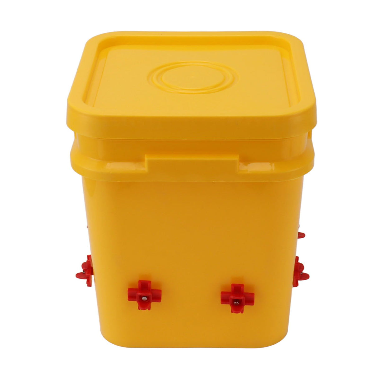 Automatic Chicken Waterer Cup with 12L Handheld Barrel Poultry Drinking Equipemnt for Goose Duck Bucket + Four Corner Drinker + Black Screws