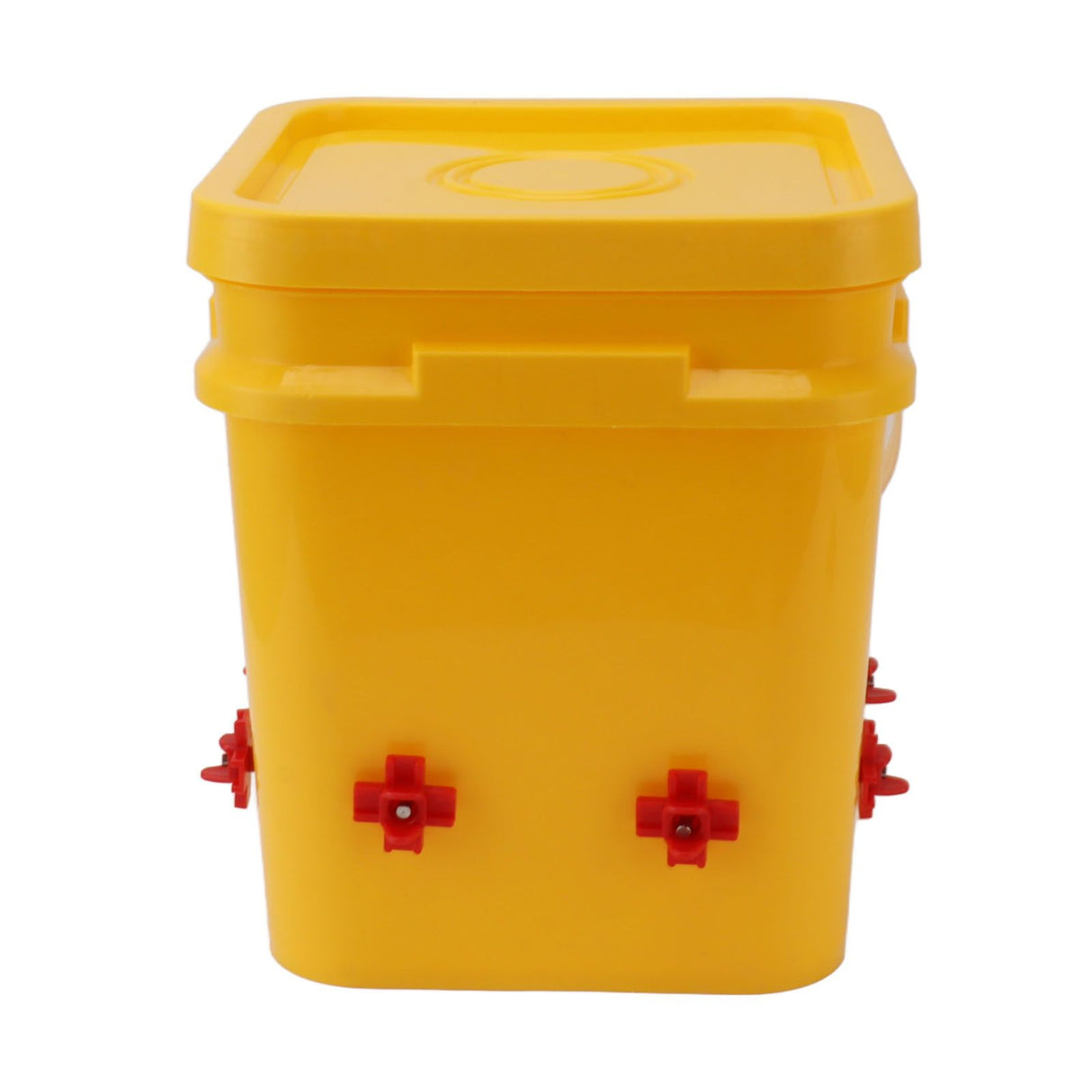 Automatic Chicken Waterer Cup with 12L Handheld Barrel Poultry Drinking Equipemnt for Goose Duck Bucket + Four Corner Drinker + Black Screws