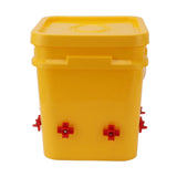 Automatic Chicken Waterer Cup with 12L Handheld Barrel Poultry Drinking Equipemnt for Goose Duck Bucket + Four Corner Drinker + Black Screws - Close-Up Angle
