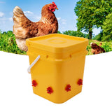 Automatic Chicken Waterer Cup with 12L Handheld Barrel Poultry Drinking Equipemnt for Goose Duck Bucket + Four Corner Drinker + Black Screws