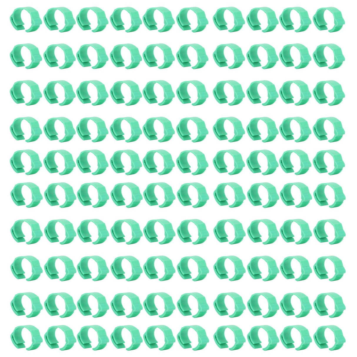 100pcs Chicken Identification Leg Bands Adjustable DIY Clip On Duck Bands for Geese Pigeons Green