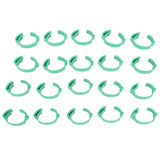 100pcs Chicken Identification Leg Bands Adjustable DIY Clip On Duck Bands for Geese Pigeons Green - Rear View