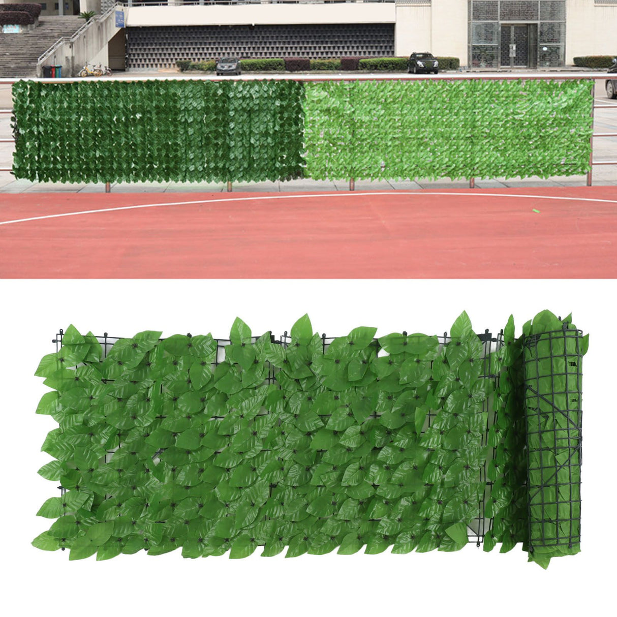 Faux Leaf Hedge Simulation Prevent Leaves Falling Off Decorative Artificial Fence Screen for Balcony Courtyard Emerald Green Epipremnum Aureum Leaf 0.5x3 Meters