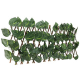 Artificial Hedges Fence Simulation Expandable Sun Protection Waterproof Artificial Topiary Hedge Plant for Garden Epipremnum Aureum Leaves - Front View