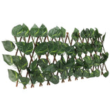 Artificial Hedges Fence Simulation Expandable Sun Protection Waterproof Artificial Topiary Hedge Plant for Garden Epipremnum Aureum Leaves - Rear View