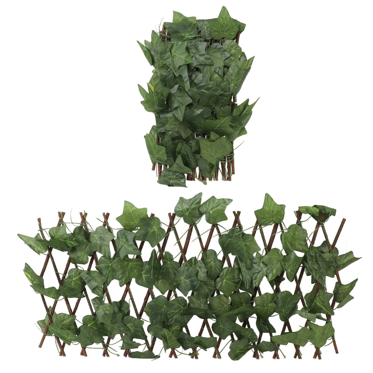 Artificial Hedges Fence Simulation Expandable Sun Protection Waterproof Artificial Topiary Hedge Plant for Garden Virginia Creeper Leaves