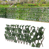 Artificial Hedges Fence Simulation Expandable Sun Protection Waterproof Artificial Topiary Hedge Plant for Garden Grape Leaves - Extra Image