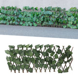 Artificial Hedges Fence Simulation Expandable Sun Protection Waterproof Artificial Topiary Hedge Plant for Garden Grape Leaves - Extra Image