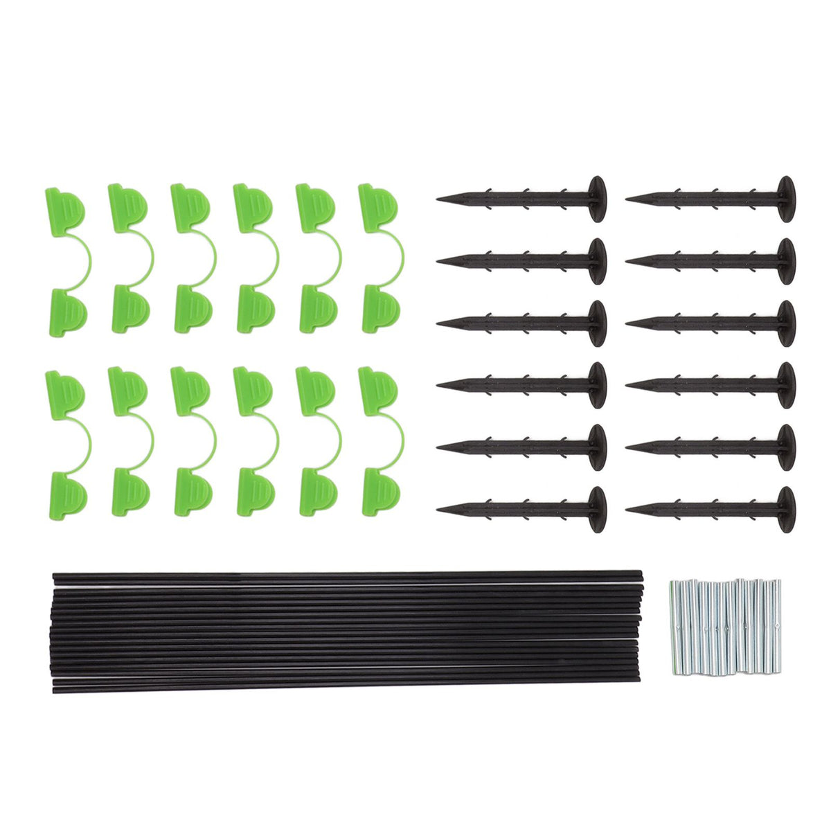 18 Fiberglass Rods 12 Connecting Pipes 12 Clips 12 Garden Stakes for Greenhouse Garden Raised Bed Grow Tunnel