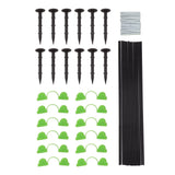 18 Fiberglass Rods 12 Connecting Pipes 12 Clips 12 Garden Stakes for Greenhouse Garden Raised Bed Grow Tunnel - Side View