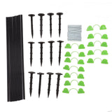18 Fiberglass Rods 12 Connecting Pipes 12 Clips 12 Garden Stakes for Greenhouse Garden Raised Bed Grow Tunnel - Top-Down View