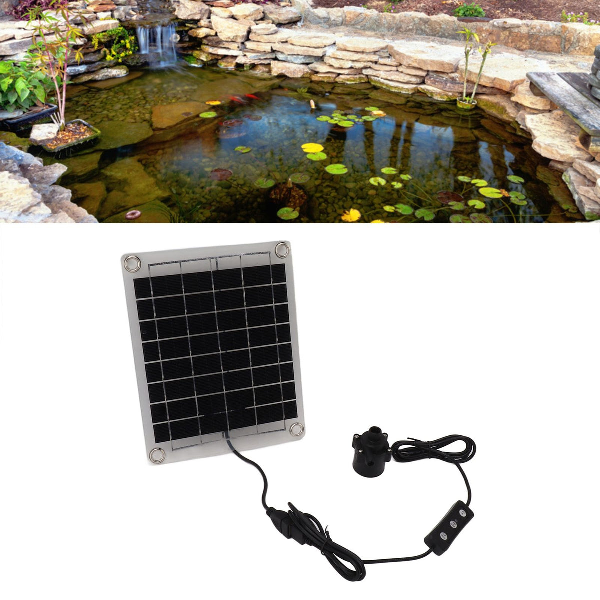 Solar Water Pump Kit 20W Submersible for Fountain Pond Bird Bath Irrigation Adjustable Water Volume with Switch
