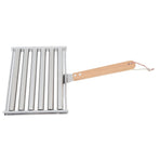 Detachable Stainless Steel Hot Dog Sausage Roller Rack Steamer With Extra Long Wood Handle 4 Skewers 6 Stick Design BBQ Tools S