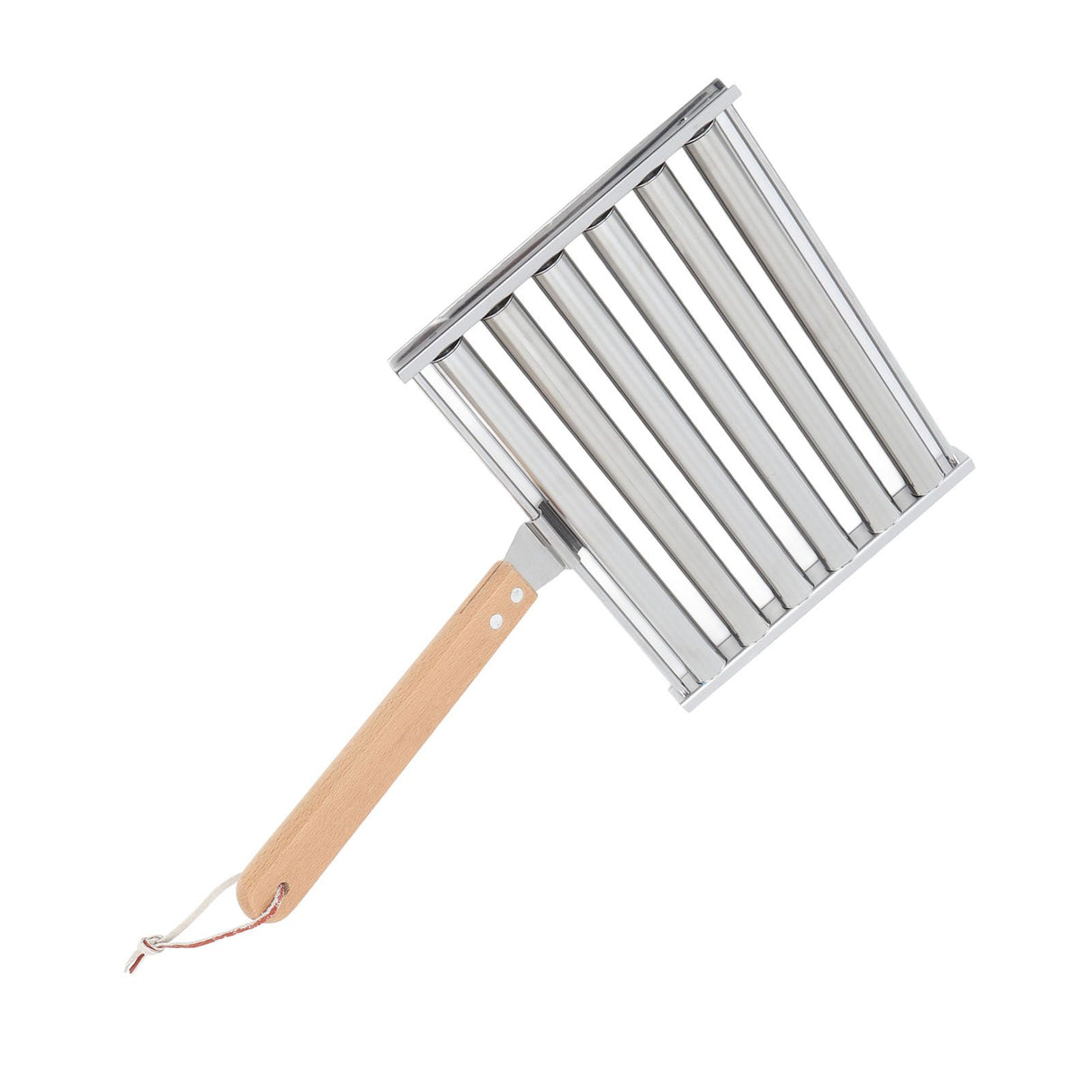 Detachable Stainless Steel Hot Dog Sausage Roller Rack Steamer With Extra Long Wood Handle 4 Skewers 6 Stick Design BBQ Tools L