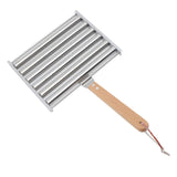 Detachable Stainless Steel Hot Dog Sausage Roller Rack Steamer With Extra Long Wood Handle 4 Skewers 6 Stick Design BBQ Tools L