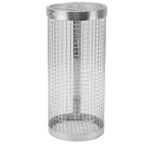BBQ Net Tube Rolling Grilling Basket Stainless Steel Wire Mesh Cylinder Grill Basket with Fork Hook for Outdoor Barbecue Camping S