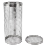 BBQ Net Tube Rolling Grilling Basket Stainless Steel Wire Mesh Cylinder Grill Basket with Fork Hook for Outdoor Barbecue Camping S