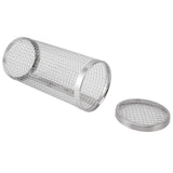 BBQ Net Tube Rolling Grilling Basket Stainless Steel Wire Mesh Cylinder Grill Basket with Fork Hook for Outdoor Barbecue Camping S - Extra Image