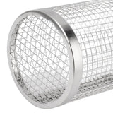 BBQ Net Tube Rolling Grilling Basket Stainless Steel Wire Mesh Cylinder Grill Basket with Fork Hook for Outdoor Barbecue Camping S - Extra Image