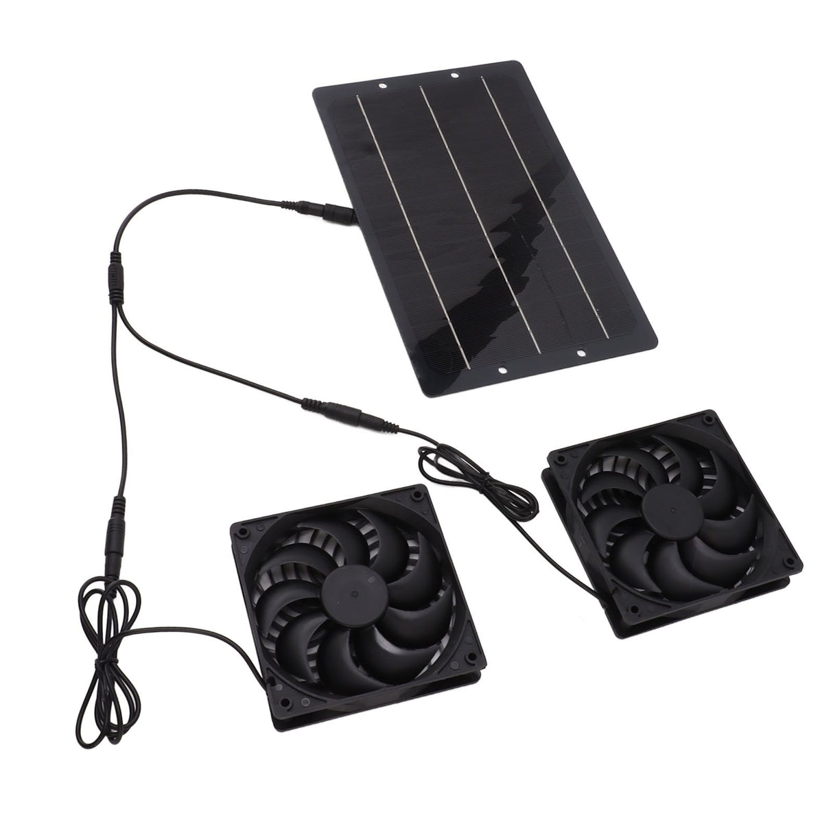 10W Solar Panel Fan Kit Weatherproof Solar Powered Dual Exhaust Fan Wall Mounted for Chicken Coops Greenhouses Sheds