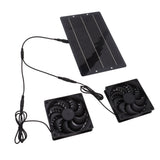10W Solar Panel Fan Kit Weatherproof Solar Powered Dual Exhaust Fan Wall Mounted for Chicken Coops Greenhouses Sheds - Side View