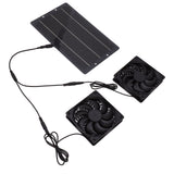 10W Solar Panel Fan Kit Weatherproof Solar Powered Dual Exhaust Fan Wall Mounted for Chicken Coops Greenhouses Sheds
