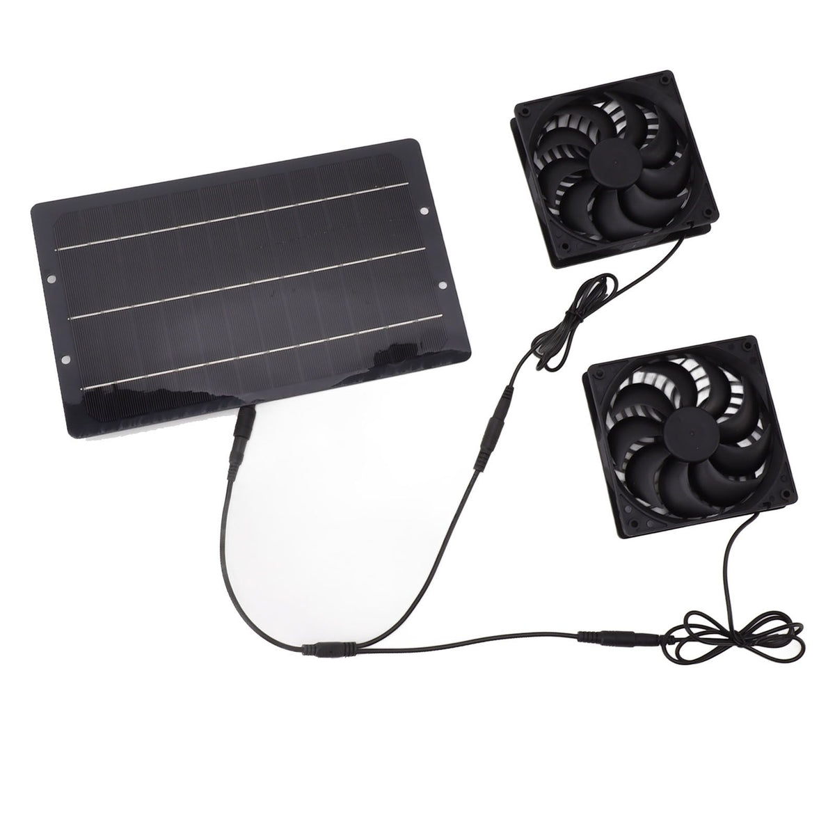 10W Solar Panel Fan Kit Weatherproof Solar Powered Dual Exhaust Fan Wall Mounted for Chicken Coops Greenhouses Sheds