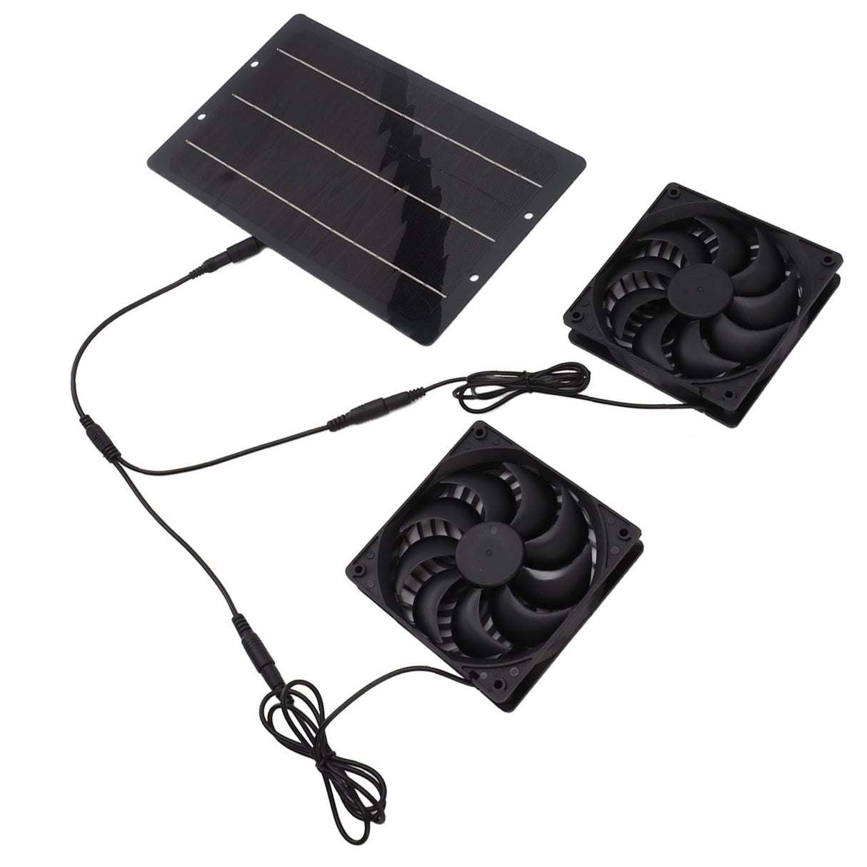 10W Solar Panel Fan Kit Weatherproof Solar Powered Dual Exhaust Fan Wall Mounted for Chicken Coops Greenhouses Sheds