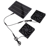 10W Solar Panel Fan Kit Weatherproof Solar Powered Dual Exhaust Fan Wall Mounted for Chicken Coops Greenhouses Sheds - Close-Up Angle