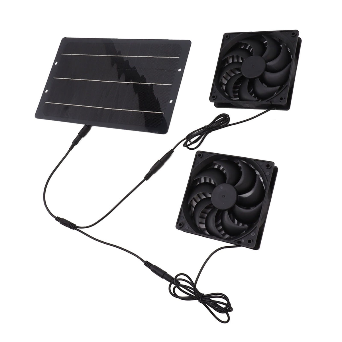 10W Solar Panel Fan Kit Weatherproof Solar Powered Dual Exhaust Fan Wall Mounted for Chicken Coops Greenhouses Sheds