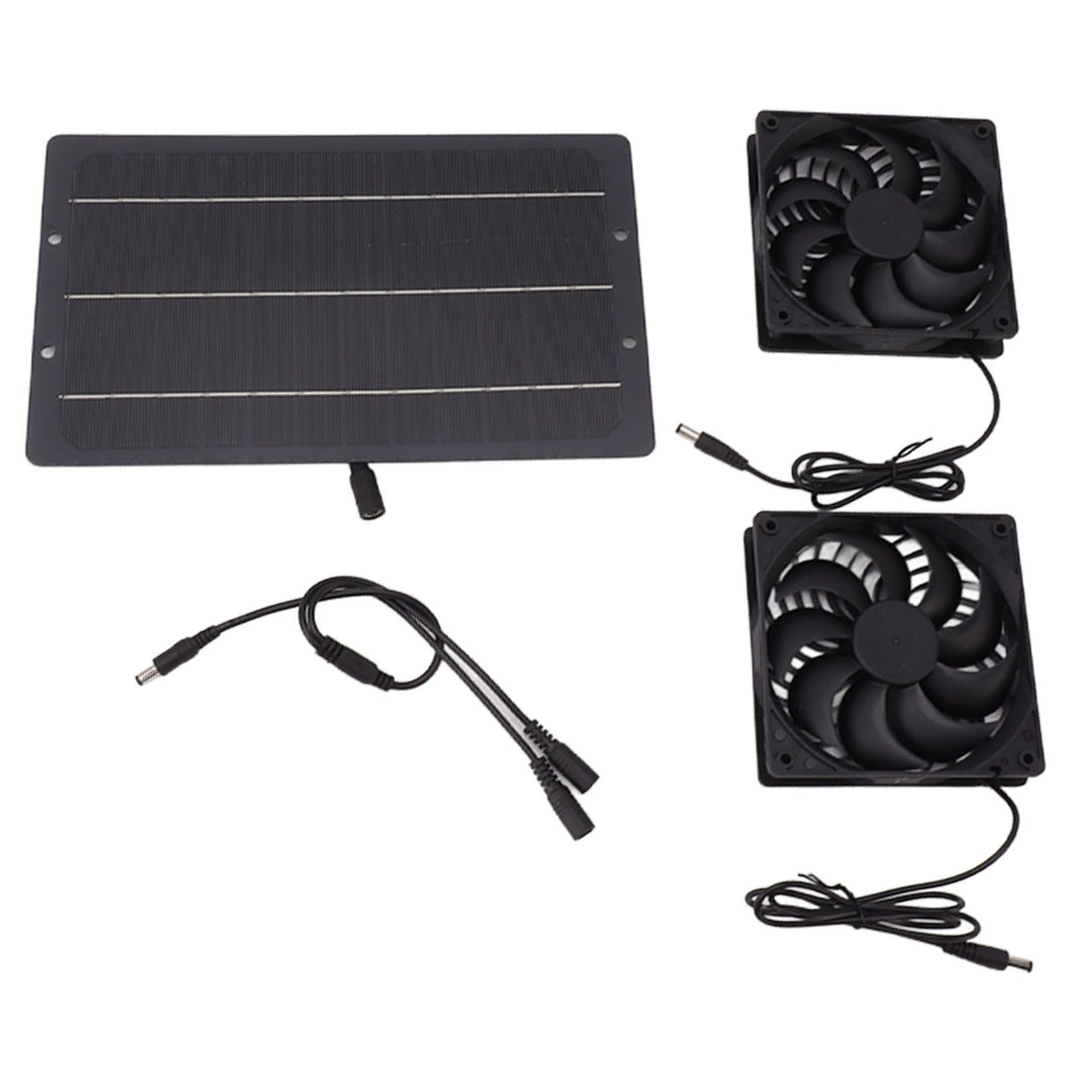 10W Solar Panel Fan Kit Weatherproof Solar Powered Dual Exhaust Fan Wall Mounted for Chicken Coops Greenhouses Sheds