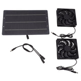 10W Solar Panel Fan Kit Weatherproof Solar Powered Dual Exhaust Fan Wall Mounted for Chicken Coops Greenhouses Sheds